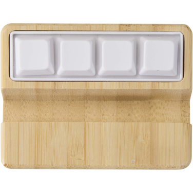 Logotrade promotional products photo of: Algol recycled plastic phone stand and fidget toy with bamboo details