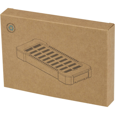 Logo trade promotional gift photo of: Altair 5000 mAh 10W recycled plastic rugged solar power bank with built-in torch