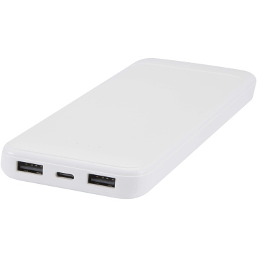 Logotrade promotional giveaway picture of: Adhil 10.000 mAh 10W recycled plastic power bank with 2 built-in cables