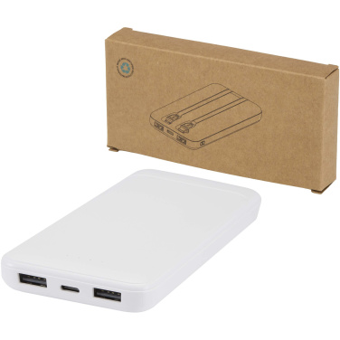 Logo trade promotional merchandise picture of: Adhil 10.000 mAh 10W recycled plastic power bank with 2 built-in cables