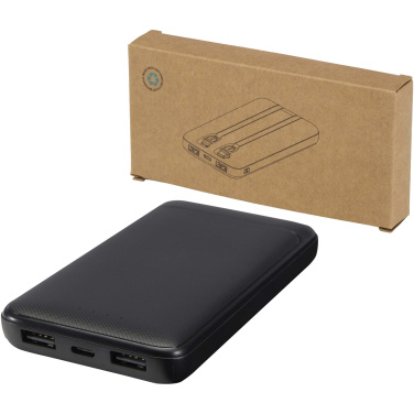 Logotrade business gift image of: Adhil 10.000 mAh 10W recycled plastic power bank with 2 built-in cables