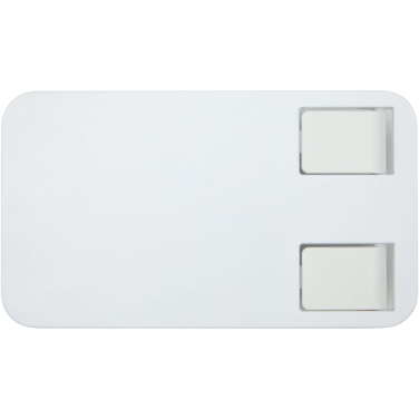 Logo trade promotional giveaways picture of: Alhena recycled plastic foldeable phone holder with metal desk stand