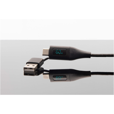 Logotrade business gift image of: SCX.design C51 60W 5-in-1 rPET fast charging cable with display