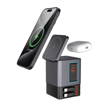 Logo trade business gifts image of: Urban Vitamin Sacramento 105W GAN charger+retractable cables