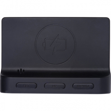 Logo trade promotional merchandise image of: Alarm Clock and Wireless Charger ADELAIDE