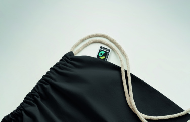 Logo trade promotional item photo of: Drawstring bag Fairtrade 180gr