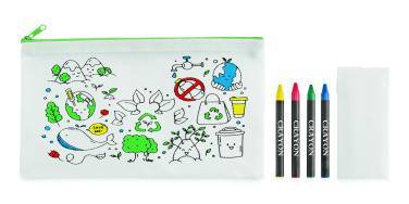 Logo trade promotional giveaways picture of: Pencil case with 4 crayons