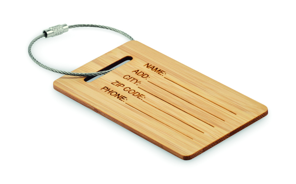 Logotrade promotional products photo of: Bamboo luggage tag