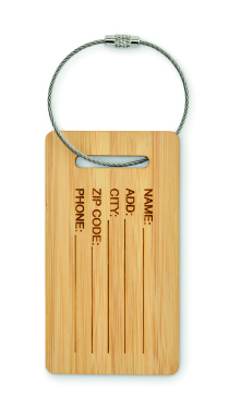 Logo trade promotional giveaways picture of: Bamboo luggage tag