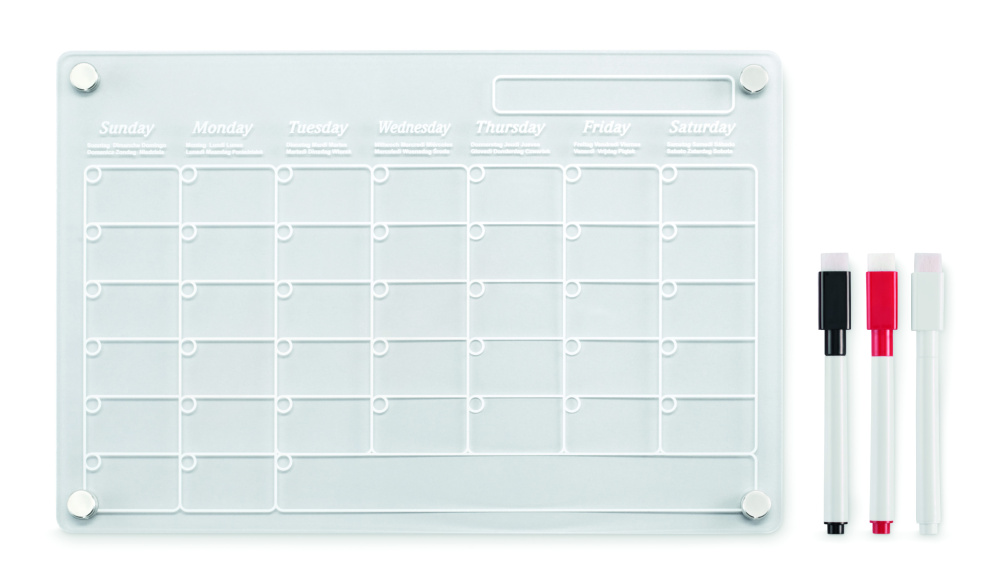 Logo trade promotional merchandise picture of: Magnetic acrylic planner