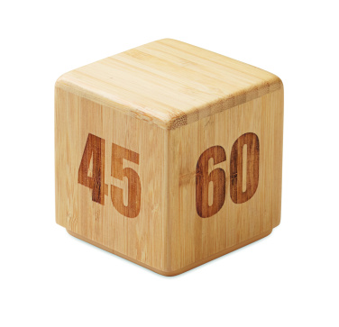 Logo trade promotional gifts picture of: Bamboo twist snooze timer