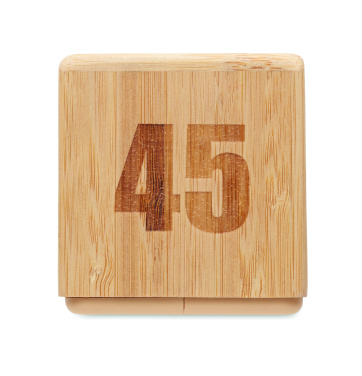 Logotrade promotional items photo of: Bamboo twist snooze timer