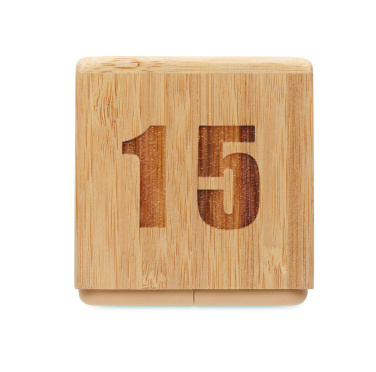 Logotrade promotional merchandise picture of: Bamboo twist snooze timer