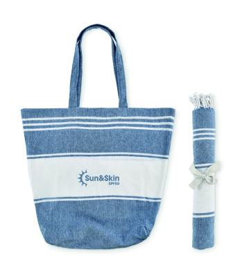 Logo trade corporate gift photo of: Beach bag with hammam towel
