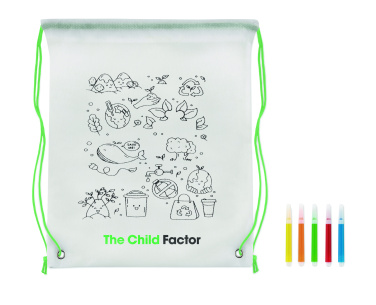 Logo trade promotional item photo of: Non woven kids bag with pens