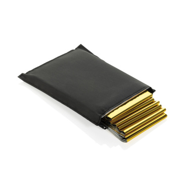 Logo trade corporate gifts picture of: Solra emergency blanket in RCS recycled RPET pouch