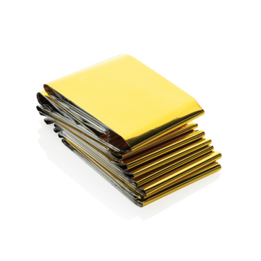 Logo trade corporate gift photo of: Solra emergency blanket in RCS recycled RPET pouch