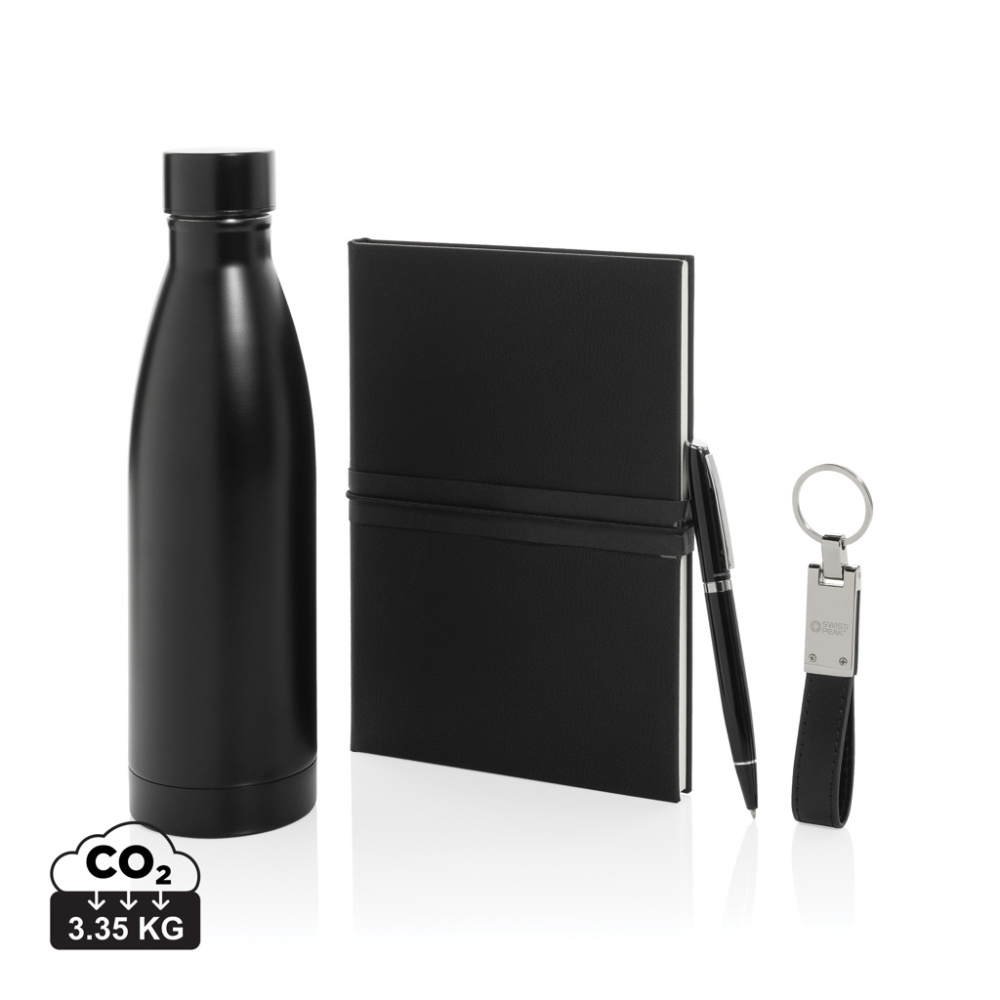 Logotrade business gift image of: Swiss Peak RCS deluxe business gift set w/ water bottle