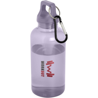 Logo trade promotional giveaways image of: Oregon 400 ml RCS certified recycled plastic water bottle with carabiner