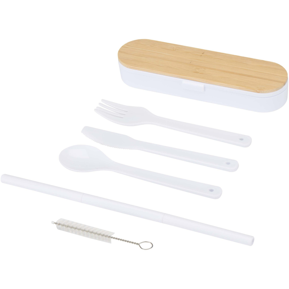 Logo trade promotional merchandise photo of: Runa cutlery set with bamboo lid