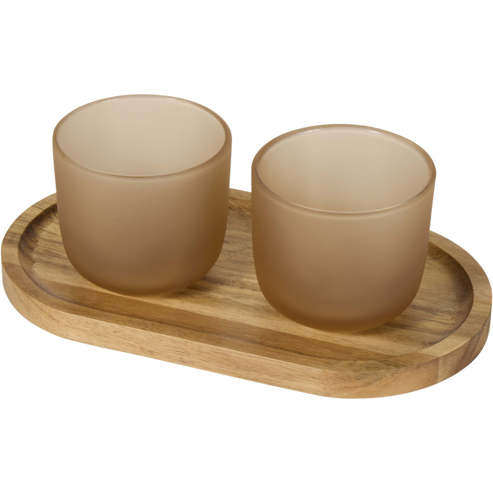 Logotrade corporate gifts photo of: Male wooden serving tray and glass cups set