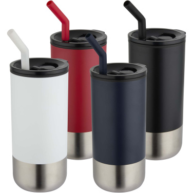 Logo trade promotional products image of: Grayson 480 ml RCS recycled insulated tumbler with straw