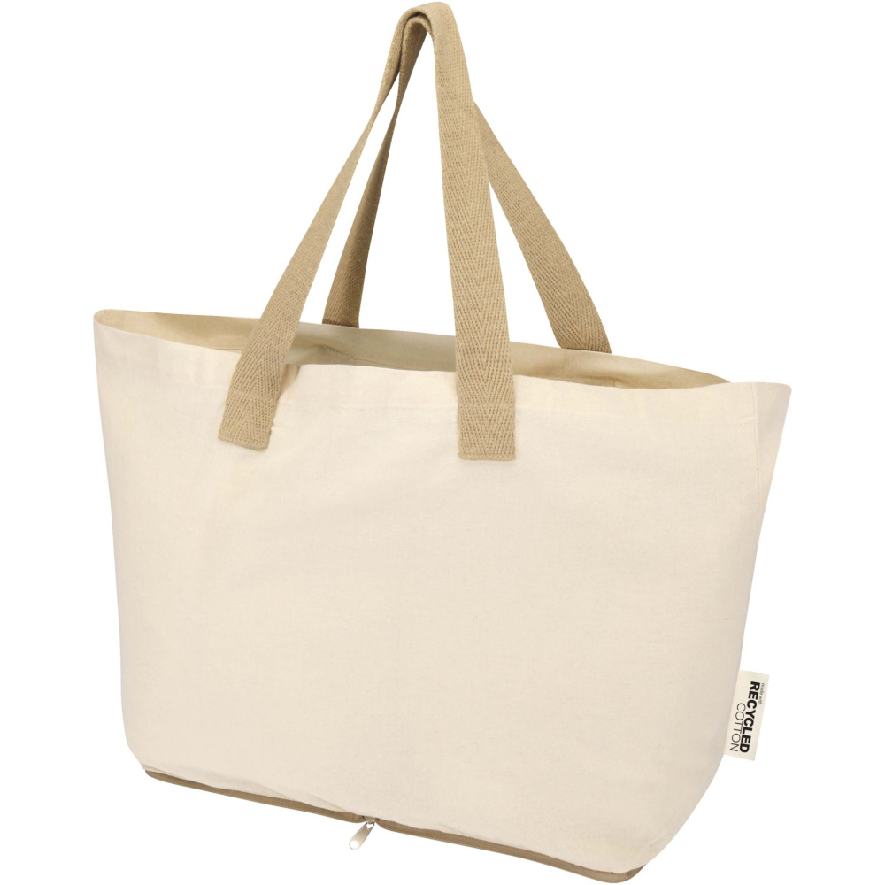Logo trade business gift photo of: Sierra 140 g/m² GRS recycled foldable cotton tote bag 7L