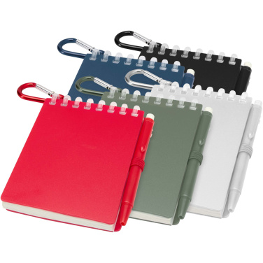Logo trade promotional gift photo of: Lig Mini recycled outdoor soft cover notebook and ballpoint pen set (black ink)