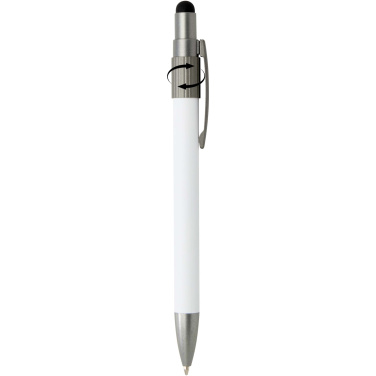 Logotrade advertising product picture of: Rill RCS recycled ballpoint pen with stylus and fidget spinner (black ink)