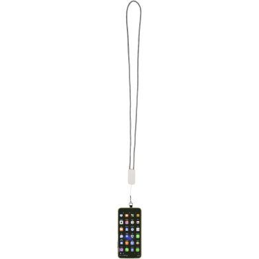 Logotrade promotional gift picture of: Anser recycled plastic smartphone lanyard with 27W 5-in-1 built-in cable