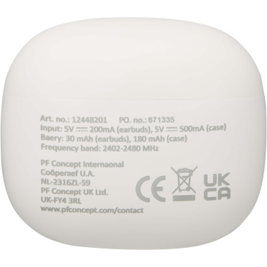 Logo trade advertising products image of: Alterf recycled plastic True Wireless Bluetooth® headset with silicone eartips