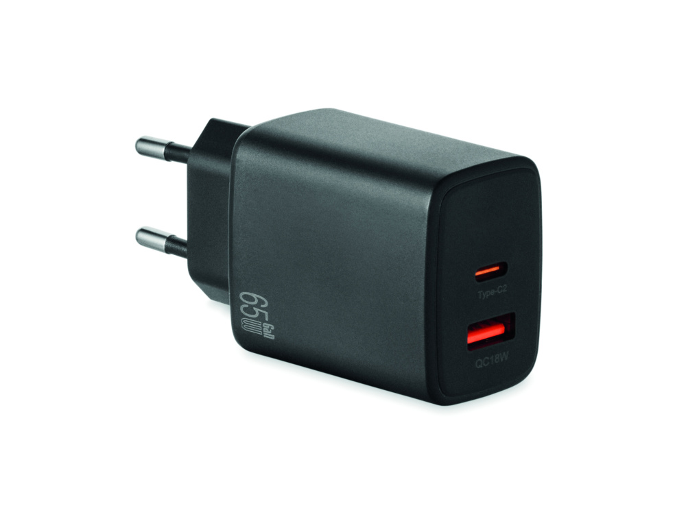 Logo trade promotional products picture of: EU 2-pole wall adapter/charger