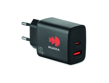 Logo trade business gifts image of: EU 2-pole wall adapter/charger