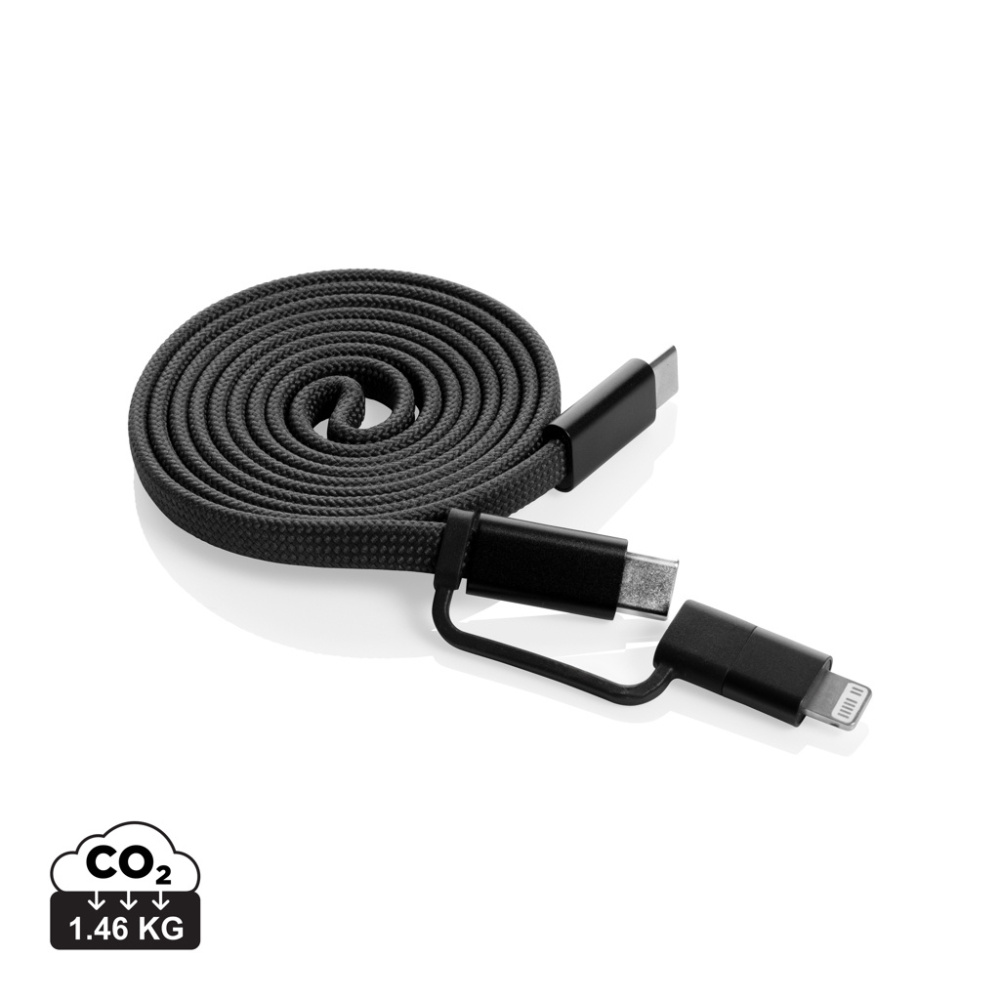 Logo trade promotional products picture of: Arc RCS recycled Ultra-thin 60W 2 in 1 magnetic cable