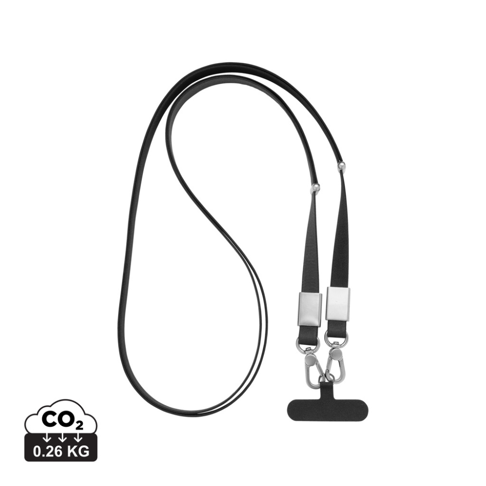 Logo trade corporate gift photo of: Nivo RCS recycled PET Crossbody lanyard