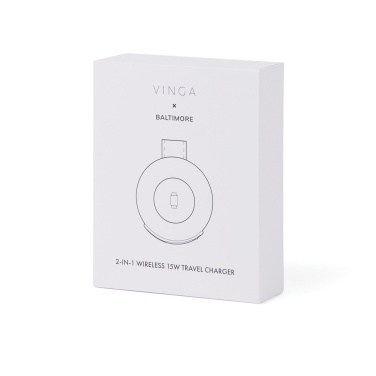 Logo trade promotional products image of: VINGA Baltimore RCS 2-in-1 Wireless 15W Travel Charger