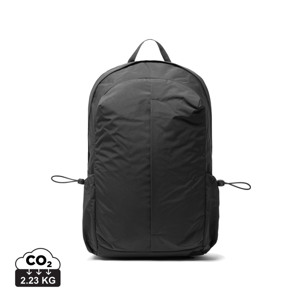 Logo trade promotional products image of: KENTO URBAN RCS recycled nylon 15.6 inch Backpack with front