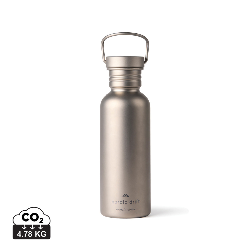 Logo trade promotional merchandise image of: Nordic Drift Trail Ultra Light Titanium 600ml Water Bottle