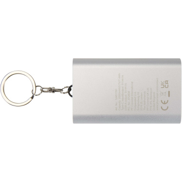 Logotrade advertising products photo of: Arcturus 2000 mAh recycled aluminium power bank with keychain
