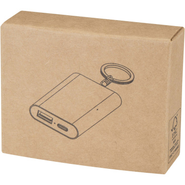 Logotrade corporate gift picture of: Arcturus 2000 mAh recycled aluminium power bank with keychain