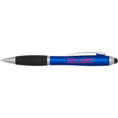 Logo trade promotional giveaways image of: Nash RCS recycled plastic stylus ballpoint pen (blue ink)