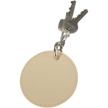 Logo trade promotional giveaways image of: Resi Plus GRS recycled round charm keychain