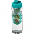 H2O Active® Base 650 ml keeratava kaanega spordipudel ja infusioon, Läbipaistev / Aqua sinine