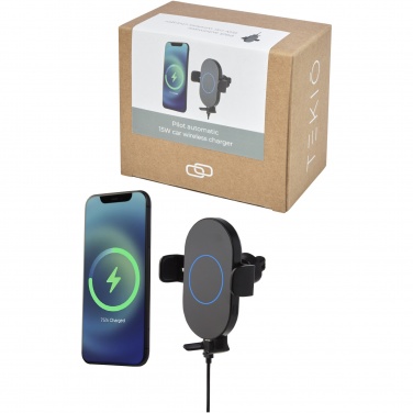 Logo trade reklaamkingid foto: Pilot 15W juhtmevaba automaatne autolaadija 