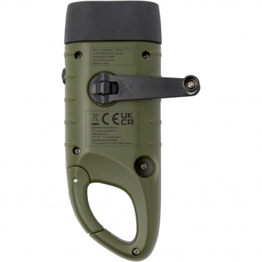 Logotrade reklaamkingituse foto: Helios taaskasutatud plastikust päikesedünamo taskulamp karabiiniga