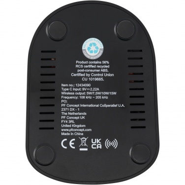 Logotrade firmakingitused pilt: Loop 15W kahe mähisega RCS taaskasutatud plastist juhtmevaba laadimisalus