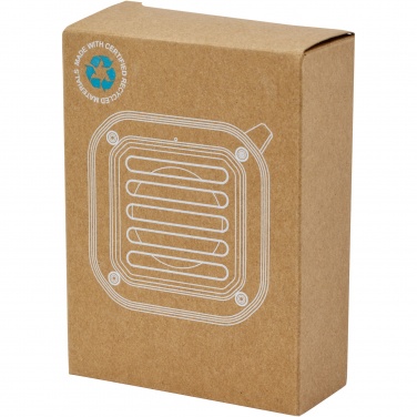 Logotrade reklaamkingi foto: Solo 3W IPX5 RCS taaskasutatud plastikust päikeseenergia Bluetooth® kõlar karabiiniga 