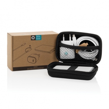 Logo trade firmakingituse pilt: Surge RCS taaskasutatud PET 20W tüüpi C 3 tk laadimiskomplekt