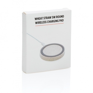 Logotrade reklaamkingitused pilt: Wheat Straw 5W ümmargune juhtmevaba laadimisalus