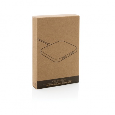 Logotrade firmakingi foto: Bambusest 10 W juhtmevaba laadija USB-ga